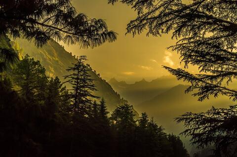 Kasol village in the evening