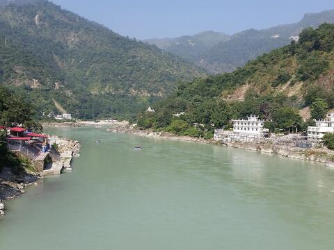 Ganges and hills in Rishikesh